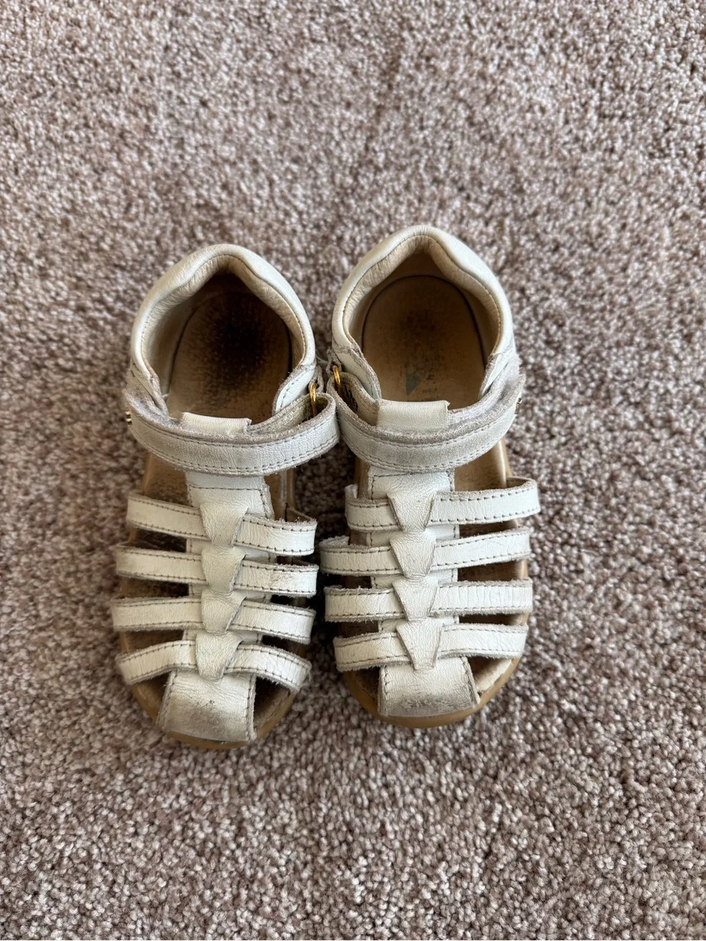 Bobux Toddler White Leather Sandals Size 25/8